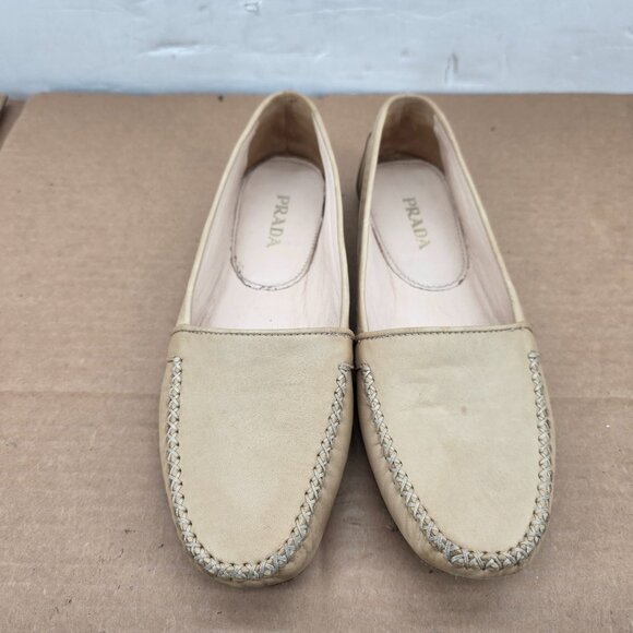 PRADA Puttty Womans Soft Leather Slip-On Loafers Moccasins Size 8 EU 39 - Picture 2 of 16